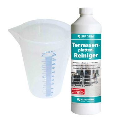 Hotrega Terrassenplatten Reiniger 1L Terrasse Balkon reinigen inkl Messbecher