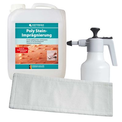 Hotrega Poly Stein Imprägnierung Natur und Kunststeine 5L inkl Microfasertuch