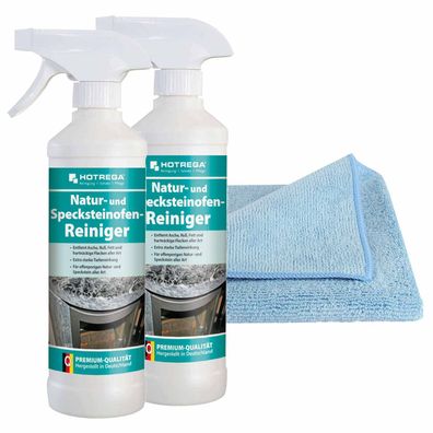 Hotrega Natur Specksteinofen Reiniger Ofenreiniger 2x 500ml inkl Microfasertuch