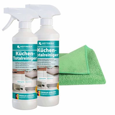 Hotrega Küchen Totalreiniger Küchenreiniger 2x 500ml inkl Microfasertuch