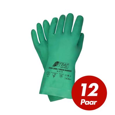 NITRAS Green Barrier 3450 Nitrilhandschuhe, Schutzhandschuhe grün - VPE 12 Paar