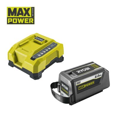 RYOBI Akku-Starterset RY36BK60B-160 MAX POWER 36V 6Ah, Li-Ion-Akku, Ladegerät