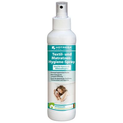 Hotrega Textil Matratzen Hygiene Spray entfernt Hausstaub Milbenallergene 250ml