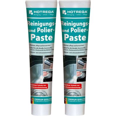 Hotrega Reinigungs und Polierpaste Glaskeramik Kochfeld Herdplatte 2x 125ml Tube