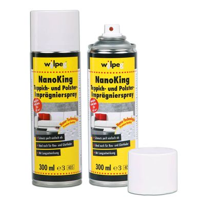 WILPEG NanoKing Teppich Polster Imprägnierspray Imprägnierung Fleckschutz 2x 0,3L