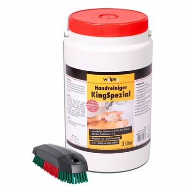 WILPEG Handwaschpaste Handreiniger Seife Waschpaste KingSpezial 3L mit Bürste