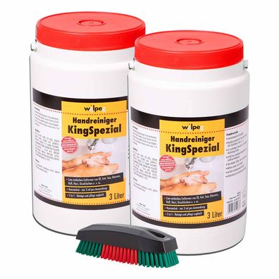 WILPEG Handwaschpaste Handreiniger Seife Waschpaste KingSpezial 2x3L mit Bürste