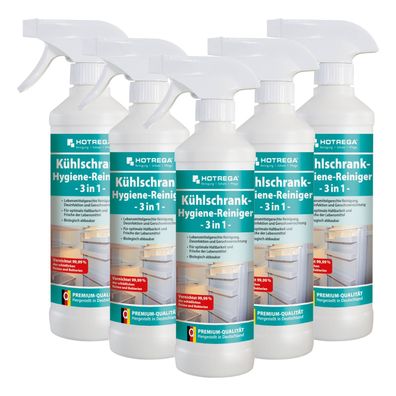 Hotrega Kühlschrank Hygiene Reiniger 3in1 Reinigung und Desinfektion 5x 500ml