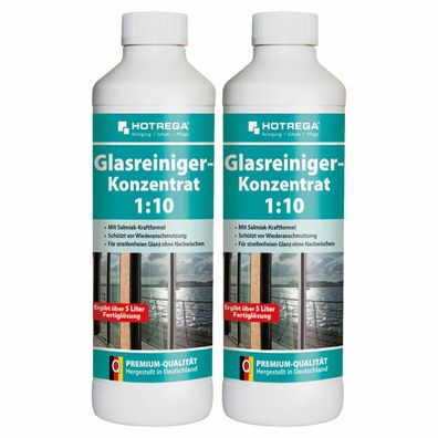 Hotrega Glasreiniger Spiegelreiniger Glasreinigung Fenster 2x 500ml Konzentrat