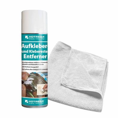 Hotrega Aufkleber Klebereste Entferner Teerentferner 300ml mit Microfasertuch