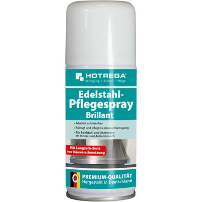 Hotrega Edelstahl Pflegespray Brillant Edelstahlreiniger Aluminiumreiniger 150ml