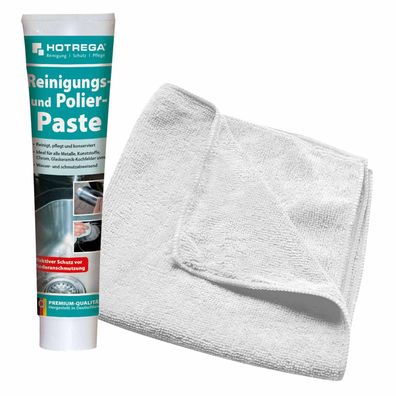 Hotrega Reinigungs Polierpaste Glaskeramik Kochfeld 125ml inkl Microfasertuch