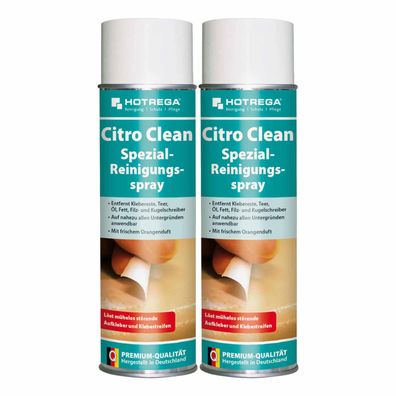 Hotrega CitroClean Fettlöser Etikettenlöser Kleberentferner Harzlöser 2x 500ml