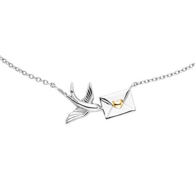 Engelsrufer Schmuck Damen-Halskette Vogel mit Liebesbrief Zweifarbig ERN-LETTER-BIRD