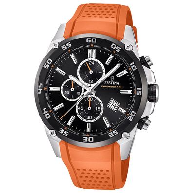 Festina Herrenuhr Chronograph Orange/Schwarz F20330/4