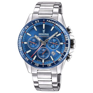 Festina Herrenuhr Chronograph Stahl/Blau F20560/3