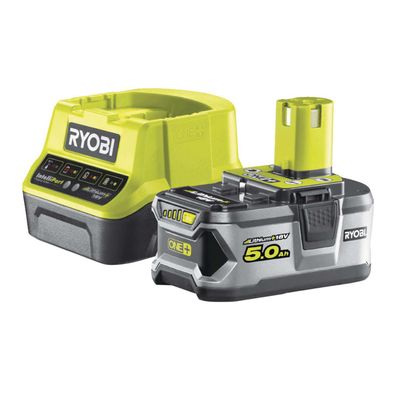 RYOBI Akku u. Schnellladegerät RC18120-150 18V, 5Ah Akku, Li-Ionen, Ladegerät