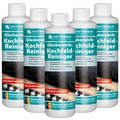 Hotrega Glaskeramik Kochfeld Reiniger Glaskeramikreiniger Herdreiniger 5x250ml