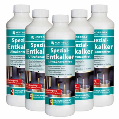 Hotrega Spezial Entkalker Kaffeemaschine Kalkentferner 5x 500ml Konzentrat