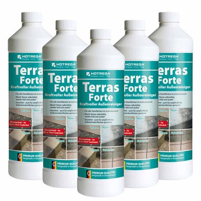 Hotrega Terras Forte Kraftvoller Außenreiniger Naturstein 5x 1L Konzentrat