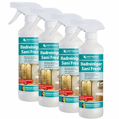 Hotrega Badreiniger Sani Fresh Sanitär Reiniger Kalklöser Kalkreiniger 4x 500ml