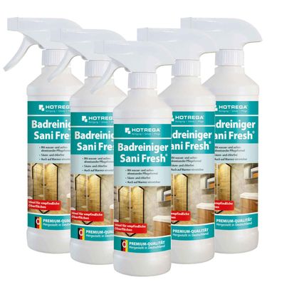 Hotrega Badreiniger Sani Fresh Sanitär Reiniger Kalklöser Kalkreiniger 5x 500ml