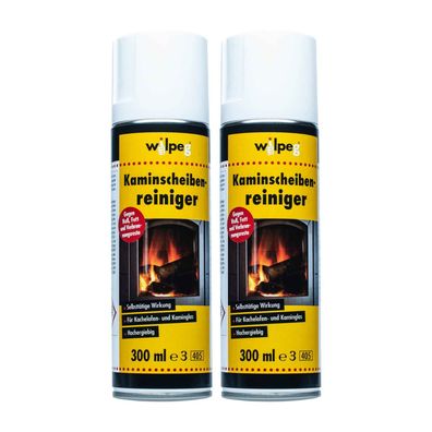 WILPEG Kaminscheibenreiniger 2x300 ml Glasreiniger Scheibenreiniger Ofenglasreinger