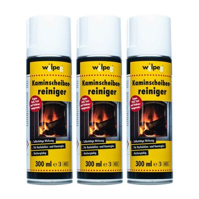 WILPEG Kaminscheibenreiniger 3x 300ml Glasreiniger Scheibenreiniger Ofenglasreinger