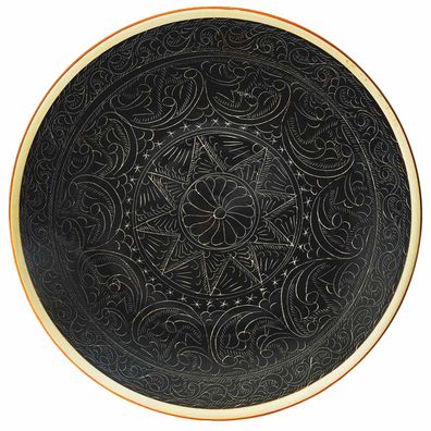 Orientalischer Lagan Ø34 cm Oriental Ljagan Keramik Plate Teller Handgemalt Hand-P