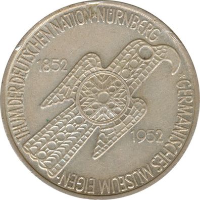 BRD 5 DM 1952 D Germanisches Museum Silber*