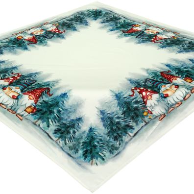 Tischdecke Weihnachten 85x85 Hossner Wichtel Trio Weihnachtstischdecke Pflegeleicht