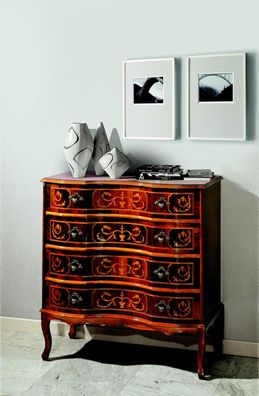 Designer Luxus Italienische Holz Möbel Kommode Schrank Anrichten Echtholz Braun