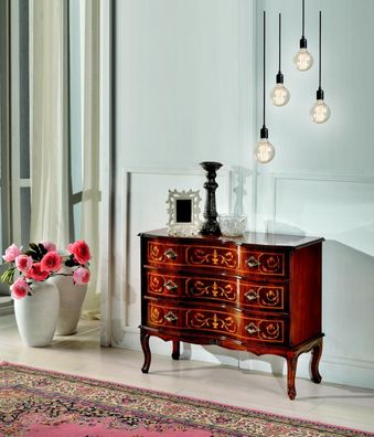 Italienische Möbel Holz Braun Kommode Anrichte Luxus Stil Barock Sideboards Neu