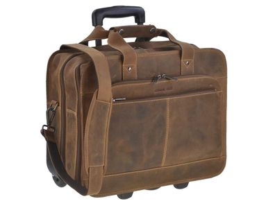 Business-Trolley Leder 43x36cm "Vintage" antikbraun