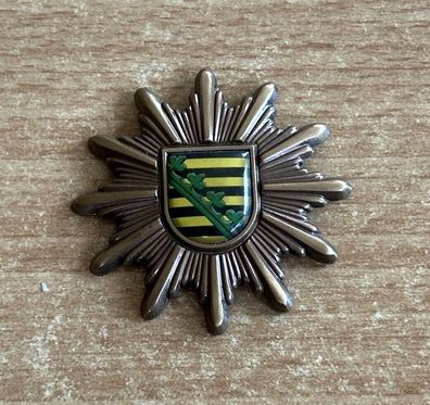 Pin Polizeistern Sachsen gold DDR