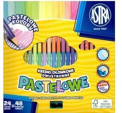 Astra Premium Doppelspitze Farbstift-Set â?? 48 brillante Farben fér Kénstler & kreat