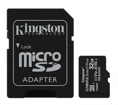 Kingston 32GB MicroSD Canvas Select 100MB/s Adapter