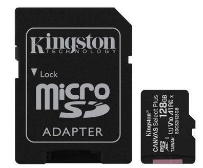 Kingston MicroSD-Karte 128GB Canvas Select Plus mit Adapter, 100MB/s, Premium Qualitä