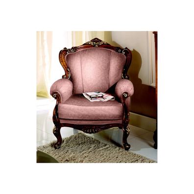 Schicke Designer Luxus Barock Rosa Sessel Italienische Holz Wohnzimmer Möbel Neu