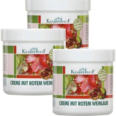 3 St. x250 ml Kräuterhof Creme mit rotem Weinlaub