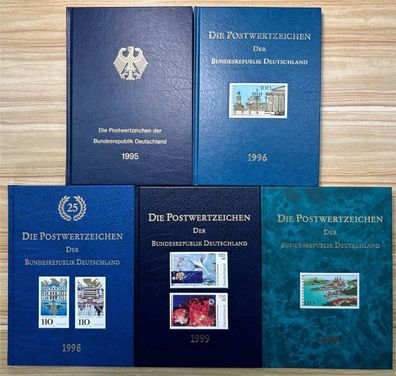 5 Jahrbücher 1995, 1996, 1998, 1999, 2000 Die Postwertzeichen der BRD