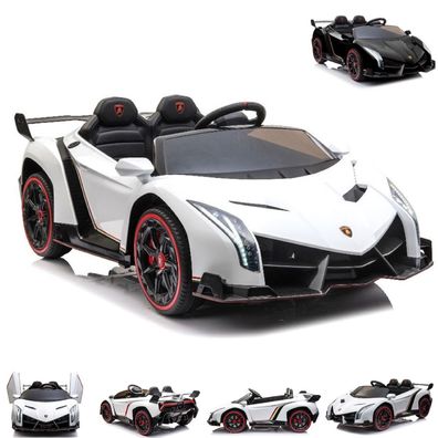 ES-Toys Kinder Elektroauto Lamborghini Veneno, Zweisitzer, EVA-Reifen, Radio