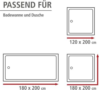 Wenko Duschvorhang 180x200, Wild antischimmel 20051100