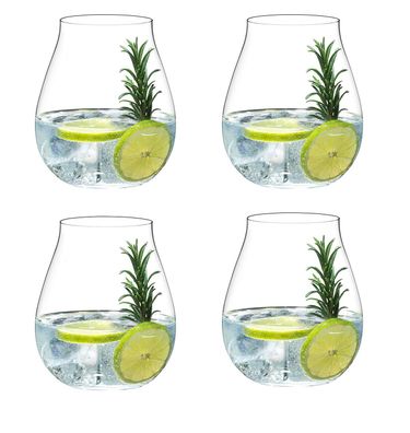 Riedel Vorteilsset 4 Gläser GIN SET 5414/67 und 4 EKM Living Trinkhalme aus Edelstahl