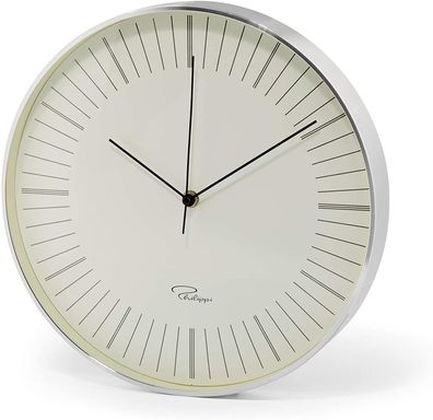 Philippi Vorteilset 1xTempus W4 Wanduhr, 31 cm Aluminium, Uhrwerk m. schleichender