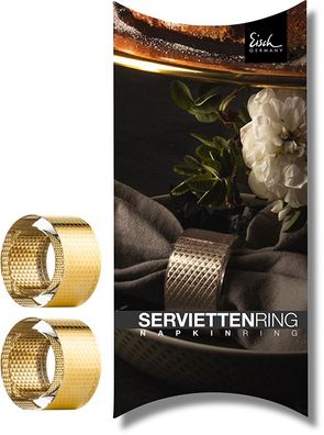 Eisch Vorteilset 2 Stück 2 Serviettenringe 905/50 gold im Geschenkkarton AUREA