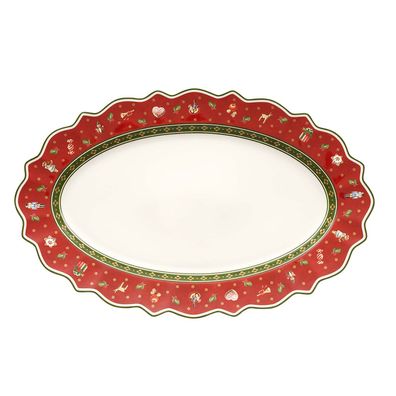 Villeroy & Boch Toy's Delight Platte oval Premium Porcelain rot, eiß 1485852910