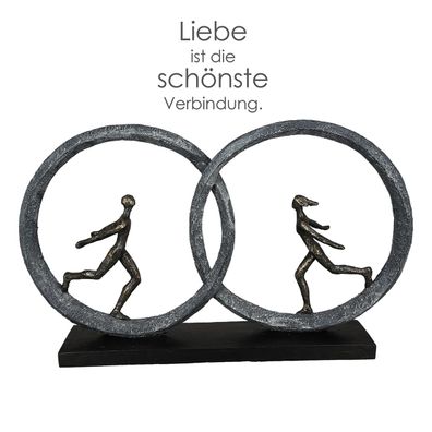 Casablanca Skulptur, "So in Love", Paarmotiv, Kunstharz, bronzefarben, grau, , 2