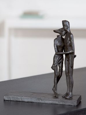 Casablanca Skulptur, "Festhalten", Paarmotiv, Eisen, braun, , L. 5 cm, B. 16 cm,