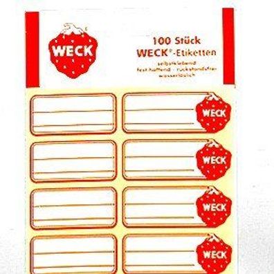 WECK Etiketten selbstklebend 100er Pack 1 Stck. 121565 (EKB)